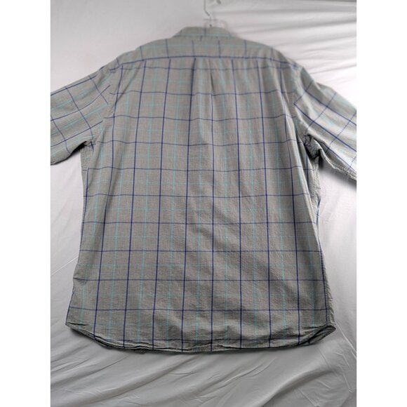 Old Navy Mens Slim Fit Gray Plaid Button-Down Shirt X-Large Long Sleeve Cotton - Picture 3 of 11